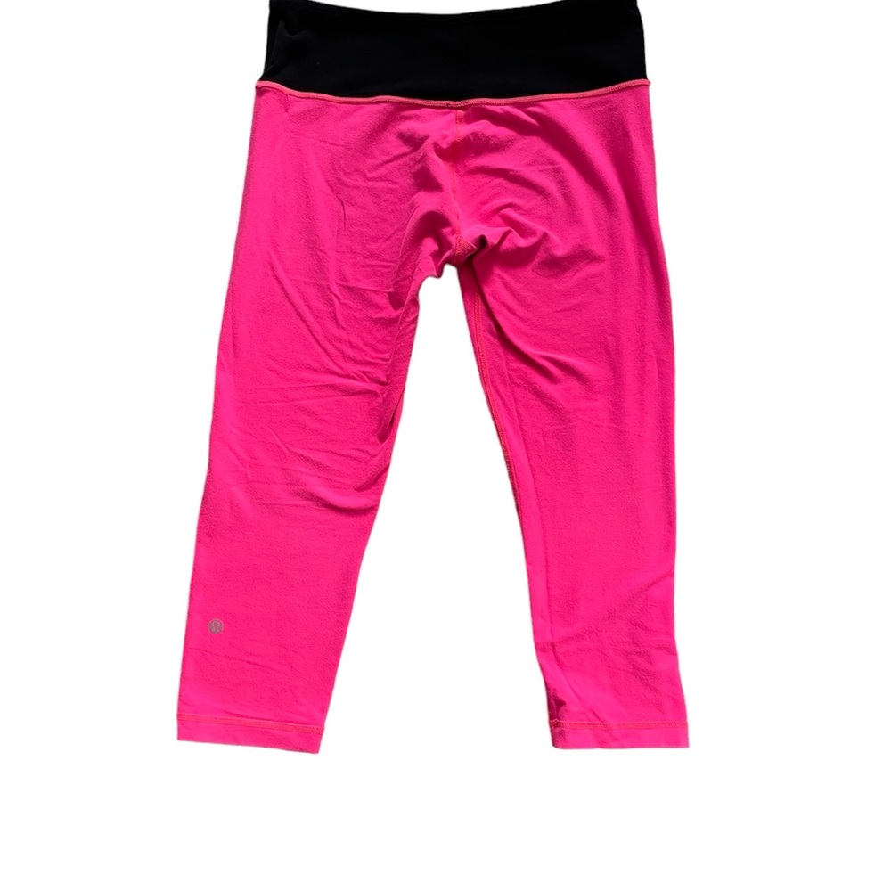 Lululemon Wunder Under Crop reversible legging Paris Pink Barbie hot Pink 8 - Picture 11 of 14